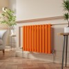 Lulea 600 x 760mm Bright Orange Single Flat Panel Horizontal Designer Radiator