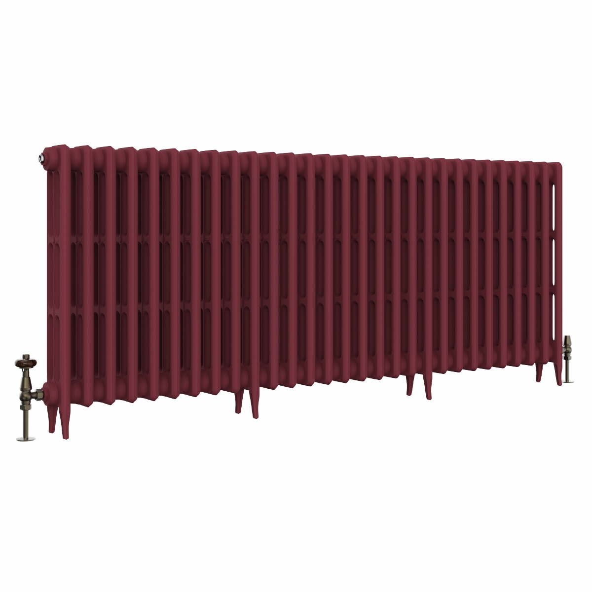 Classic  745 x 1832mm Farrow & Ball Eating Room Red Triple Column Cast Iron Radiator - 29 Sections