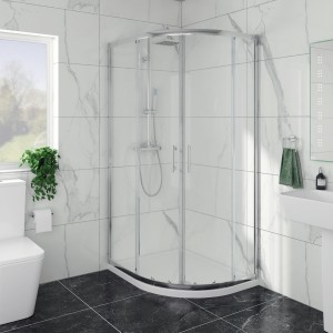 Ennerdale - 1000 x 800mm Offset Quadrant Shower Enclosure - Chrome (Reversible Left/Right)