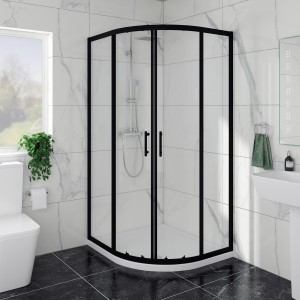 Ennerdale - 1000 x 900mm Offset Quadrant Shower Enclosure - Black (Reversible Left/Right)