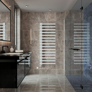 Kemi 1600 x 600mm White Thermostatic Touch Control Electric Heated Towel Rail