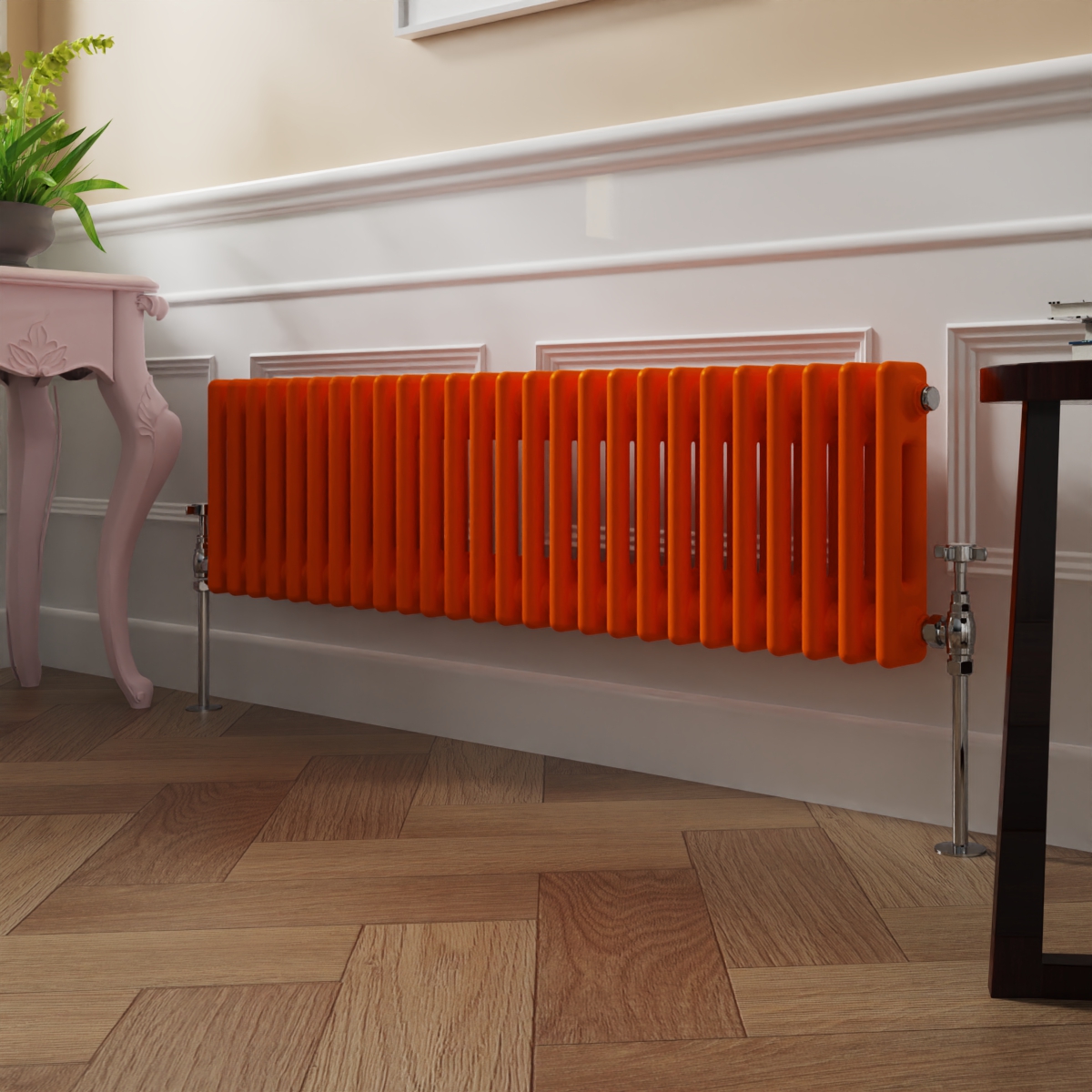 Bern 300 x 1190mm Bright Orange Double Horizontal Column Radiator