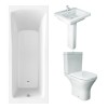 RAK Resort Mini Open Back Toilet with 550mm Basin Modern Bathroom Suite and Single Ended Bath - 1700 x 700mm