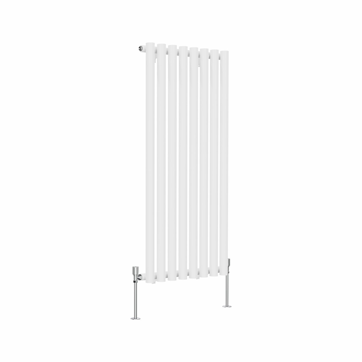 Voss - White Round Tube Vertical Radiator - Choice of Size and Panel