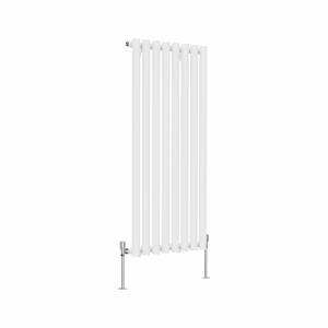 Voss - White Round Tube Vertical Radiator - Choice of Size and Panel