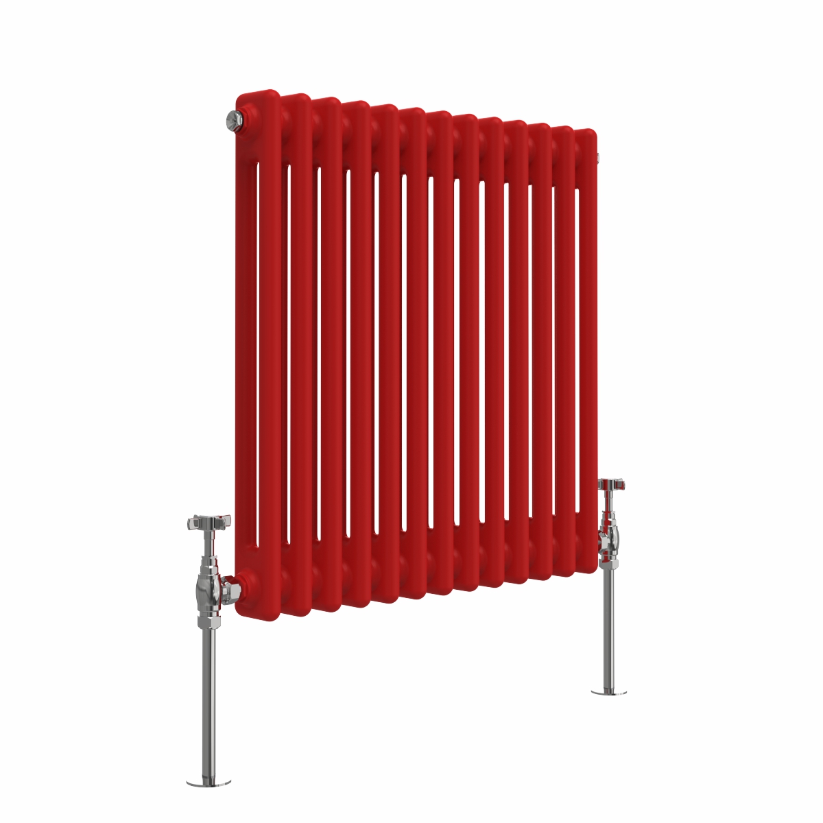 Bern 600 x 605mm Traditional Signal Red Double Horizontal Column Radiator