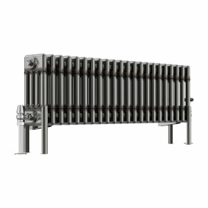 Bern 300 x 1010mm Raw Metal Four Column Horizontal Traditional Radiator