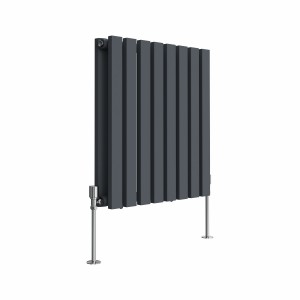 Lulea 600 x 550mm Anthracite Double Horizontal Flat Panel Radiator