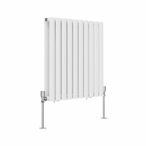 Norden 600 x 591mm White Double Horizontal Oval Tube Designer Radiator