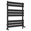 Juva 800 x 600mm Dual Fuel Satin Black Simple Flat Panel Electric Heated Towel Rail