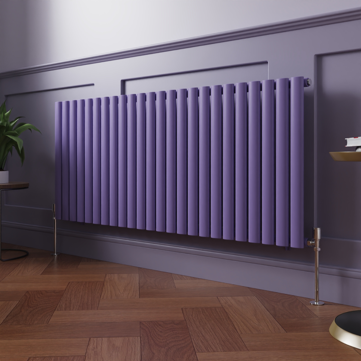 Norden 600 x 1417mm Elegant Purple Single Horizontal Oval Column Designer Radiator