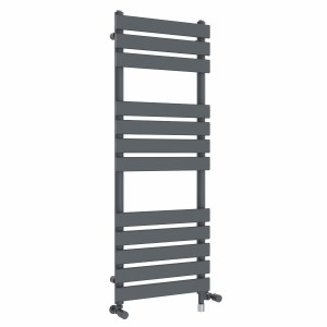 Juva 1200 x 450mm Dual Fuel Sand Grey Flat Panel Simple Electric Heated Towel Rail