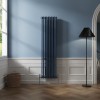 Bern 1800 x 470mm Sapphire Blue Triple Column Vertical Traditional Radiator