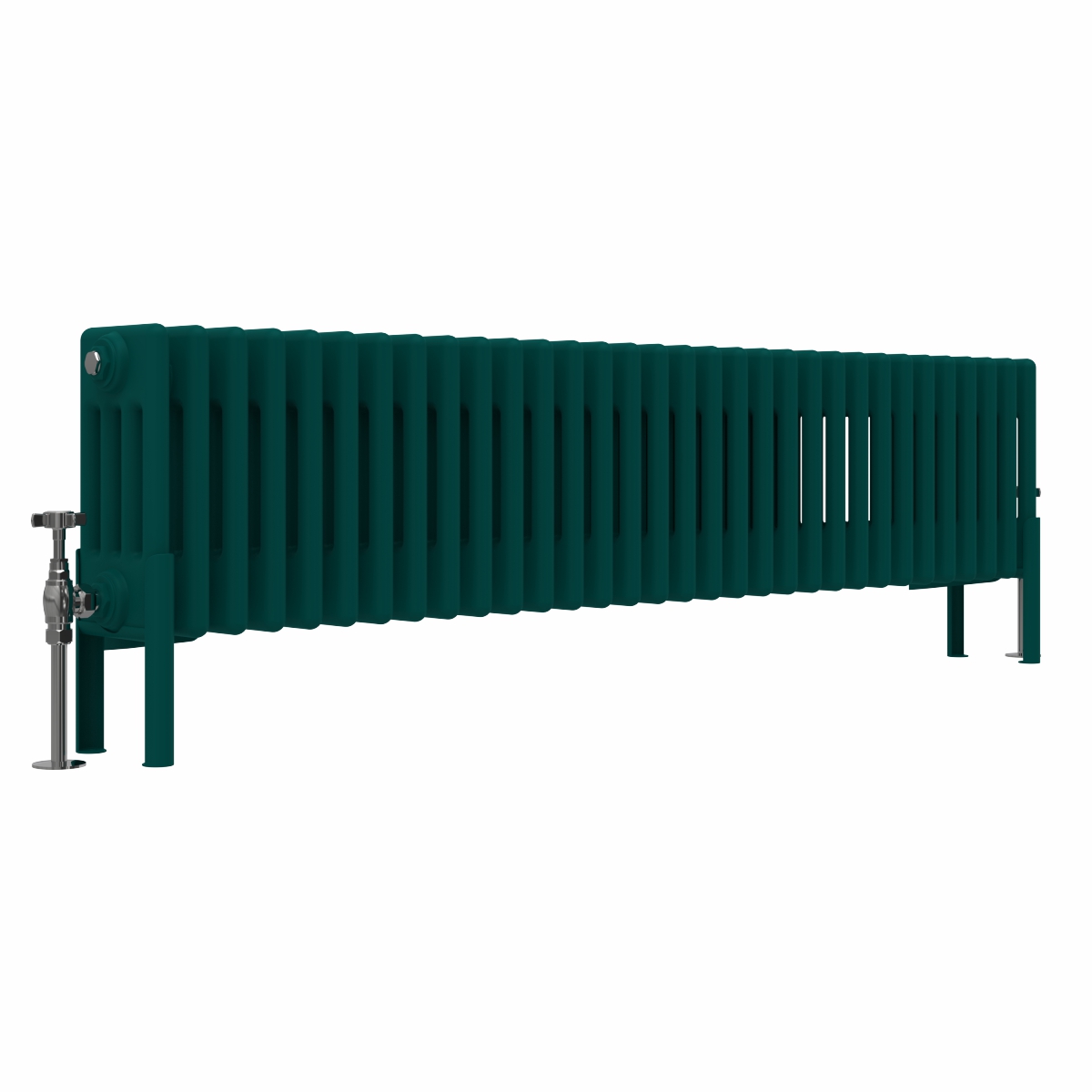Bern 300 x 1460mm Traditional Blue Green Horizontal Four Column Radiator