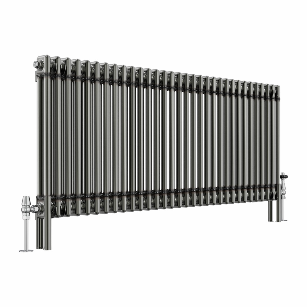 Bern 600 x 1460mm Raw Metal Double Column Horizontal Traditional Radiator