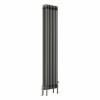 Bern 1800 x 380mm Raw Metal Four Column Vertical Traditional Radiator