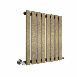 Lulea 600 x 550mm Black Gold Single Horizontal Flat Panel Designer Radiator