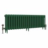 Classic  450 x 1336mm Farrow & Ball Duck Green Triple Column Cast Iron Radiator - 21 Sections