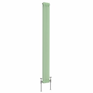 Bern 1800 x 200mm Pastel Green Double Vertical Column Radiator