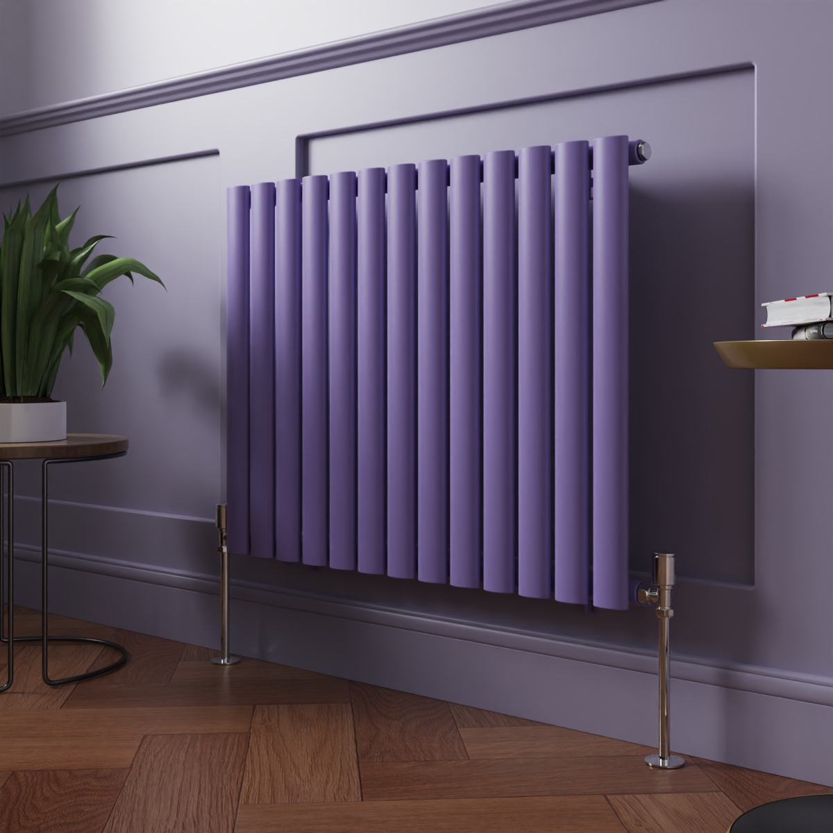 Norden 600 x 768mm Elegant Purple Single Horizontal Oval Column Designer Radiator