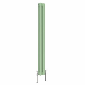 Bern 1500 x 560mm Pastel Green Triple Vertical Column Radiator
