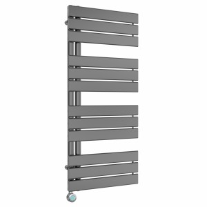 Kristiansund 1126 x 500mm Gunmetal Thermostatic Touch Control Electric Heated Towel Rail
