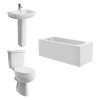 Splash Bathroom Suite with Close Coupled Toilet and Essential Singled Ended Bath 1600 x 700mm - Front & End Bath Panel Included