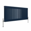 Bern 600 x 1460mm Sapphire Blue Double Column Horizontal Traditional Radiator