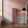 Bern 1500 x 470mm Rose Pink Four Column Vertical Traditional Radiator