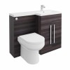 Calm Grey Right Hand Combination Vanity Unit Basin L Shape with Back to Wall Calgary Toilet & Soft Close Seat & Concealed Cistern - 1100mm