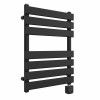 Juva 650 x 500mm Satin Black Flat Panel Thermostatic Touch Control Wifi Electric Heated Towel Rail