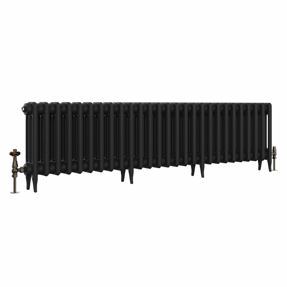 Classic 450 x 1708mm Black Primered Finish Triple Column Cast Iron Radiator - 27 Sections
