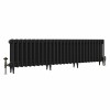 Classic 450 x 1708mm Black Primered Finish Triple Column Cast Iron Radiator - 27 Sections