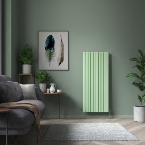 Karlstad 1600 x 682mm Pastel Green Double Flat Panel Vertical Designer Radiator