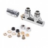 Terma Carlo Poletti Thermostatic Angled Radiator Valves, 50 mm H Block Intergrated, Right Sided - Chrome