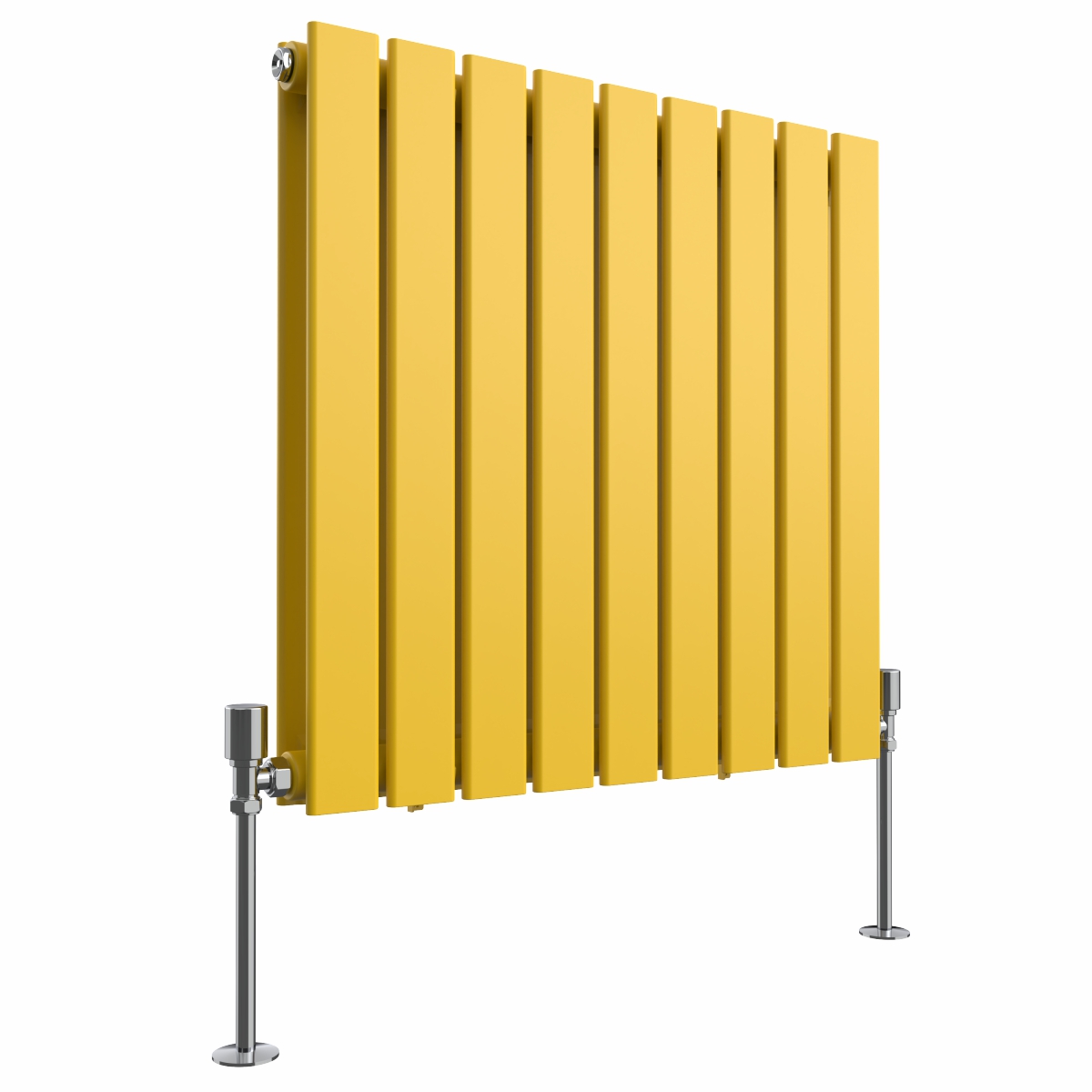 Karlstad 600 x 614mm Zinc Yellow Double Horizontal Flat Panel Designer Radiator