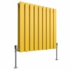 Karlstad 600 x 614mm Zinc Yellow Double Flat Panel Horizontal Designer Radiator