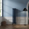 Bern 1500 x 380mm Sapphire Blue Four Column Vertical Traditional Radiator