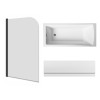 Sawley 1800 x 800mm Straight Bath Single Ended with Front Panel and Round Black Bath Screen