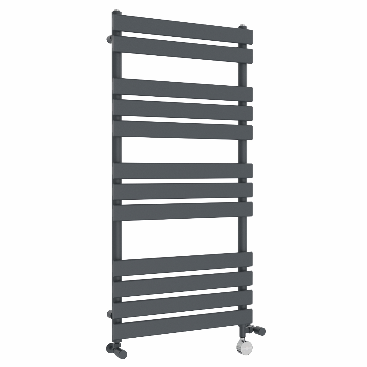 Juva 1200 x 600mm Dual Fuel Sand Grey Flat Panel Thermostatic Touch Control Electric Heated Towel Rail