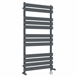 Juva 1200 x 600mm Dual Fuel Sand Grey Flat Panel Thermostatic Touch Control Electric Heated Towel Rail