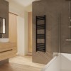 Fjord 1400 x 400mm Curved Black Heated Towel Rail