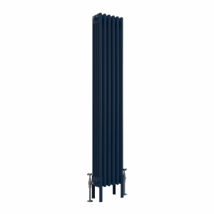 Bern 1500 x 290mm Sapphire Blue Four Column Vertical Traditional Radiator