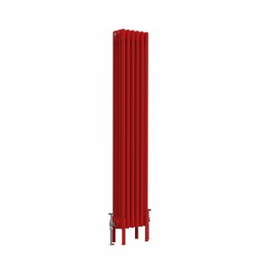 Bern 1500 x 290mm Traditional Signal Red Vertical Four Column Radiator
