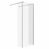 Wasdale 760mm Chrome Walk Through Wet Room Screen with 300mm Hinged Return Screen