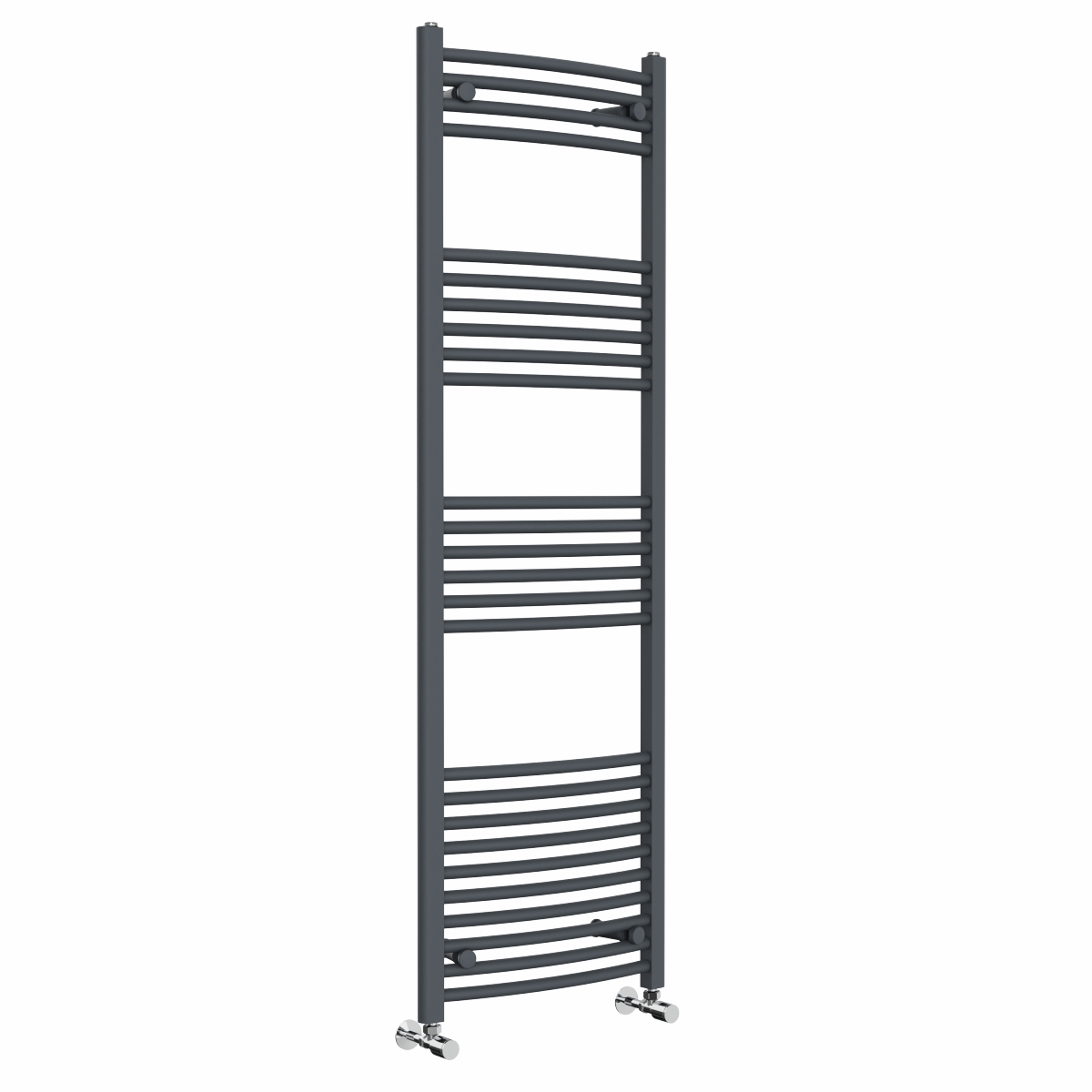 Fjord 1600 x 500mm Curved Anthracite Heated Towel Rail