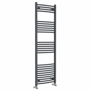 Fjord 1600 x 500mm Curved Anthracite Heated Towel Rail
