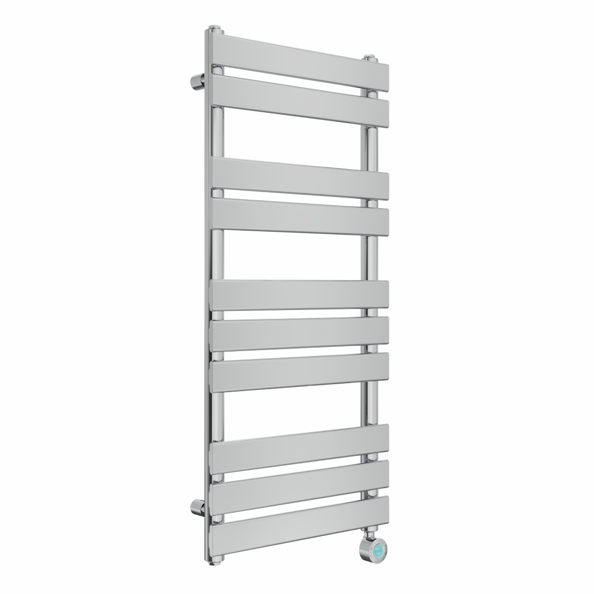 Juva 1000 x 450mm Chrome Flat Panel Thermostatic Touch Control Electric Heated Towel Rail