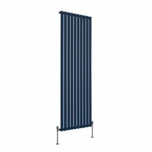 Norden 1800 x 591mm Sapphire Blue Single Vertical Oval Column Designer Radiator