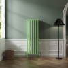 Bern 1500 x 560mm Traditional Pastel Green Vertical Four Column Radiator